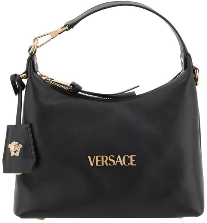 Versace Versace Black Calf Leather Bos Taurus Handbag