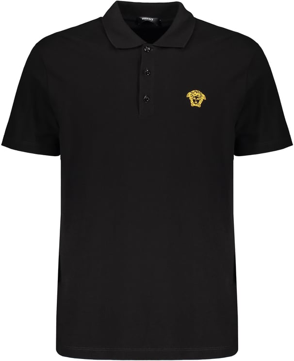 Versace Embroidered cotton polo shirt
