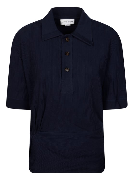 Victoria Beckham Ribbed Fitted Polo Shirt