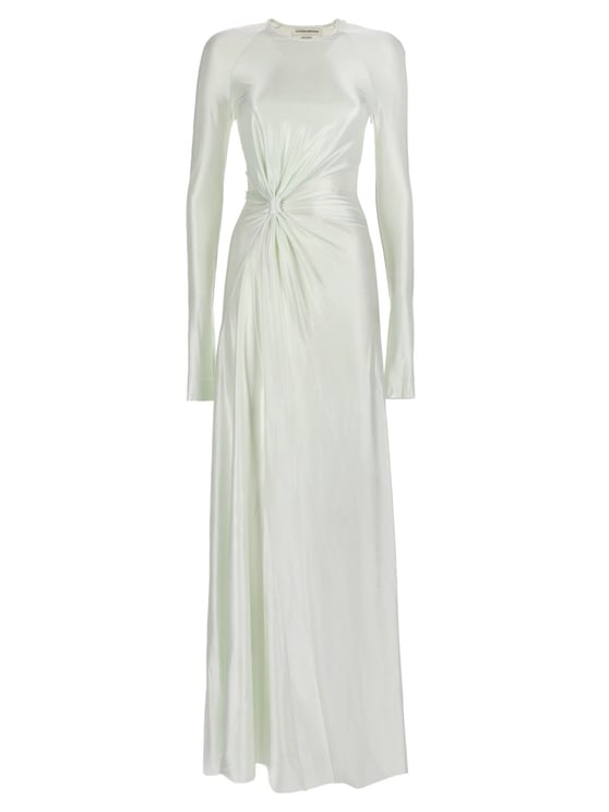Victoria Beckham Neutrals Twist Waist Draped Maxi Dress