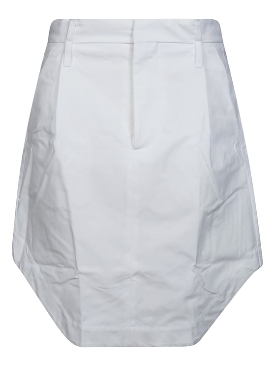 Victoria Beckham White Structured Flared Cargo Skirt
