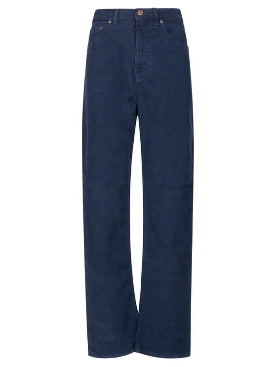 Victoria Beckham Suspended Design High-Waist Jeans with Straight Leg Cut