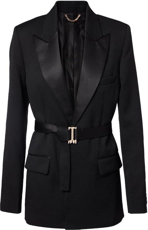 Victoria Beckham Getailleerd jasje met riem, zwart