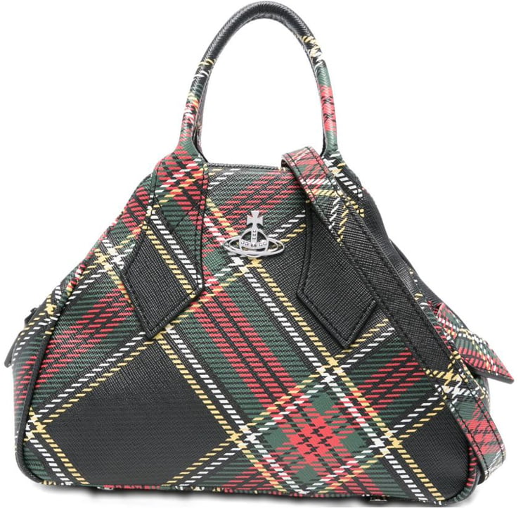 Vivienne Westwood Structured Handbag with Tartan Check Pattern