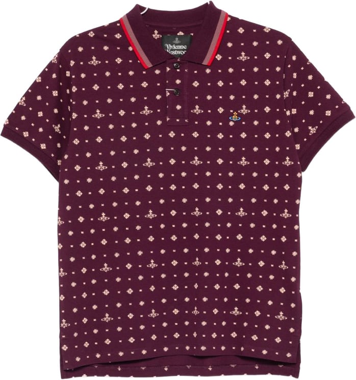 Vivienne Westwood Deep Purple Polo Shirt With Contrasting Collar And Tailored Fit