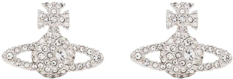 Vivienne Westwood Grace Bas Relief Stud Earrings Platinum / Crystal