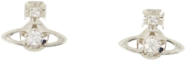 Vivienne Westwood Lee Orb Earrings Platinum White