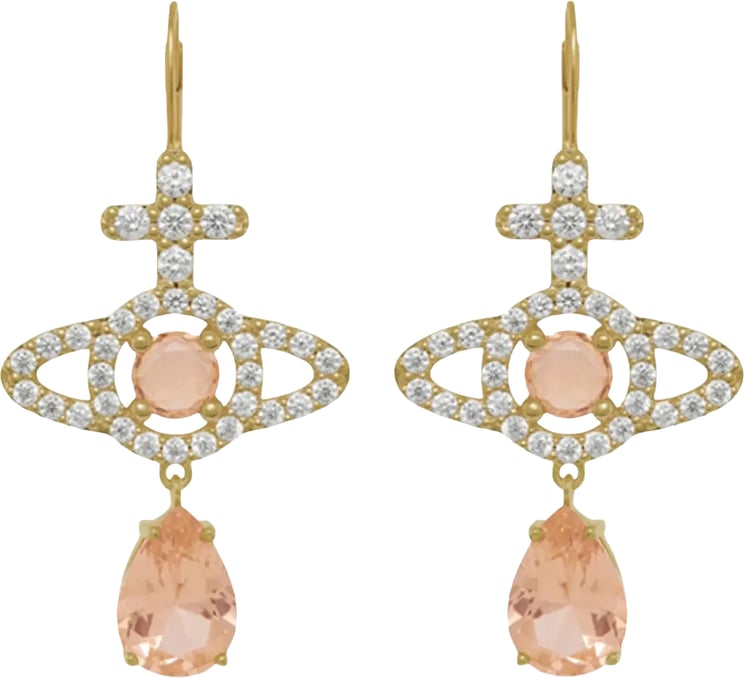 Vivienne Westwood Olympia Cz Drop Earrings Gold / White Champagne