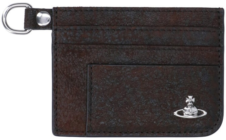 Vivienne Westwood Dark Brown Orb Lamb Leather Cardholder