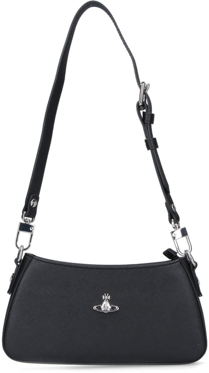 Vivienne Westwood "Tasha" Shoulder Bag In Black Fabric