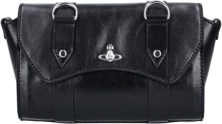 Vivienne Westwood Black Kimmy Calf Leather Shoulder Bag