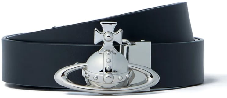 Vivienne Westwood Orb Buckle Belt/silver Black