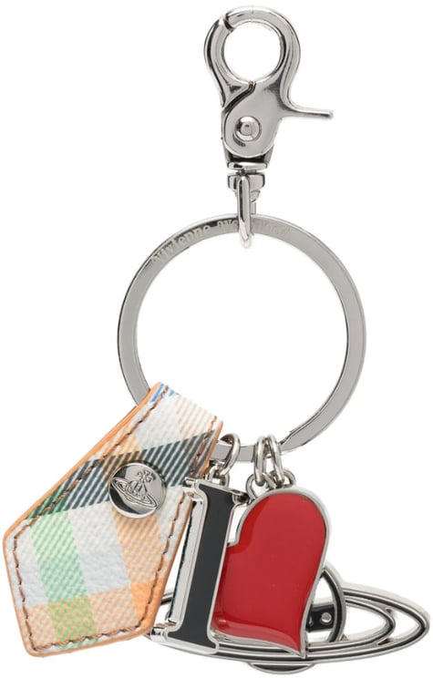 Vivienne Westwood I Love Orb Keyring Heather Plaid