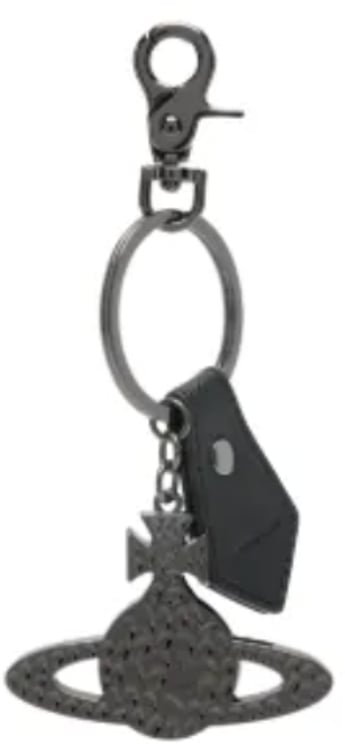 Vivienne Westwood Hammered Orb Gunmetal Black Saffiano