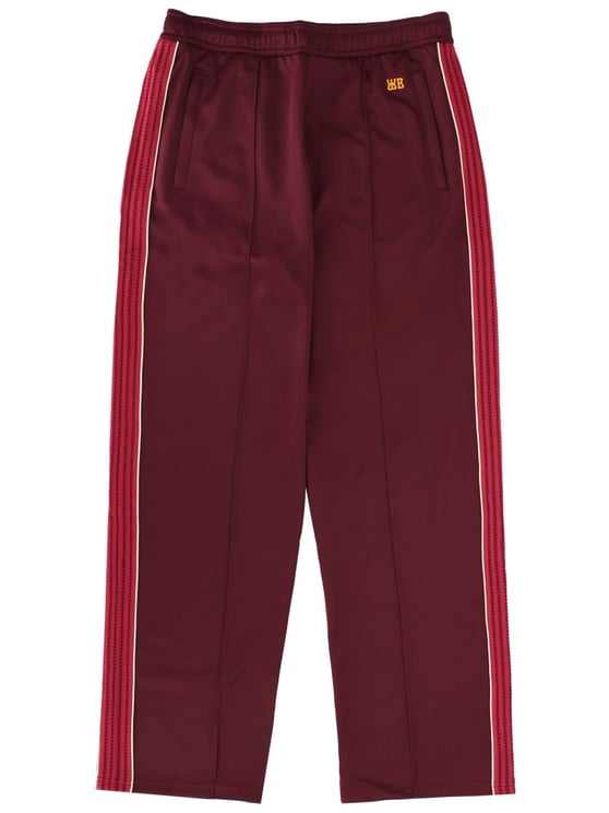 Wales Bonner Burgundy Polyester-Blend Striped Sweatpants