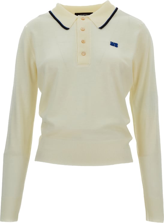Wales Bonner Long-Sleeved Merino Wool Polo Shirt with Contrast Embroidery