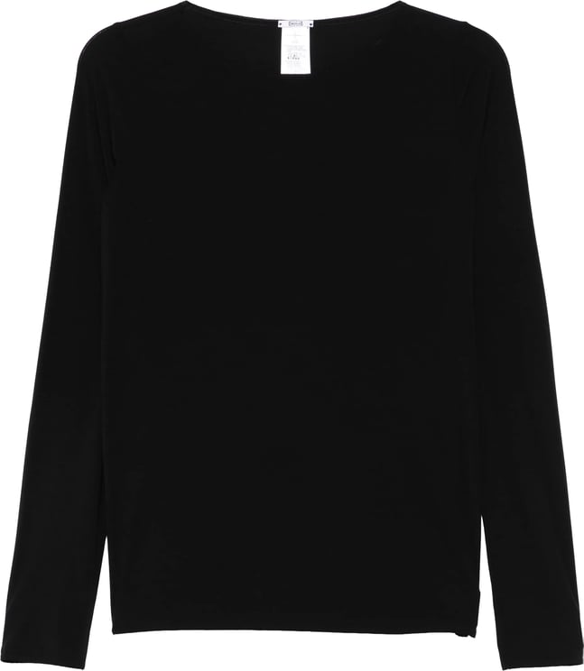 Wolford Black Pure Top Fitted Boat Neck Top