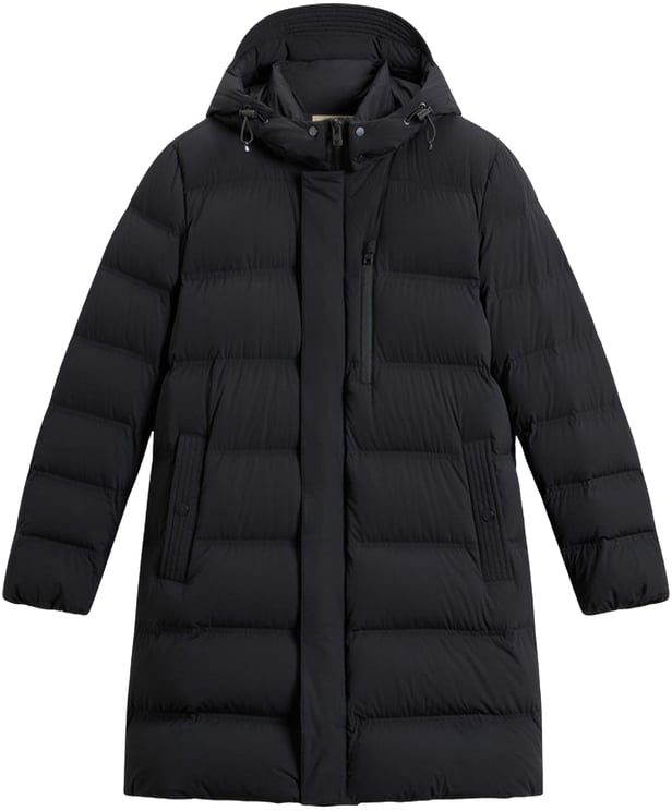 Woolrich Heren Matt Stretch Long Puffer Zwart