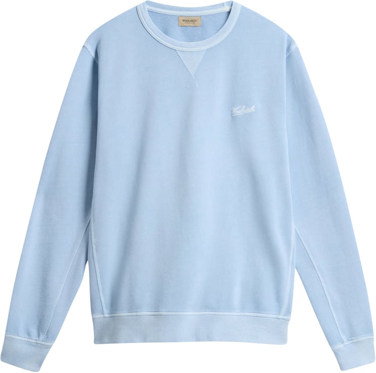 Woolrich Woolrich Garment Dyed Crewneck Sweaters Lichtblauw Cfwosw0261mrut4040
