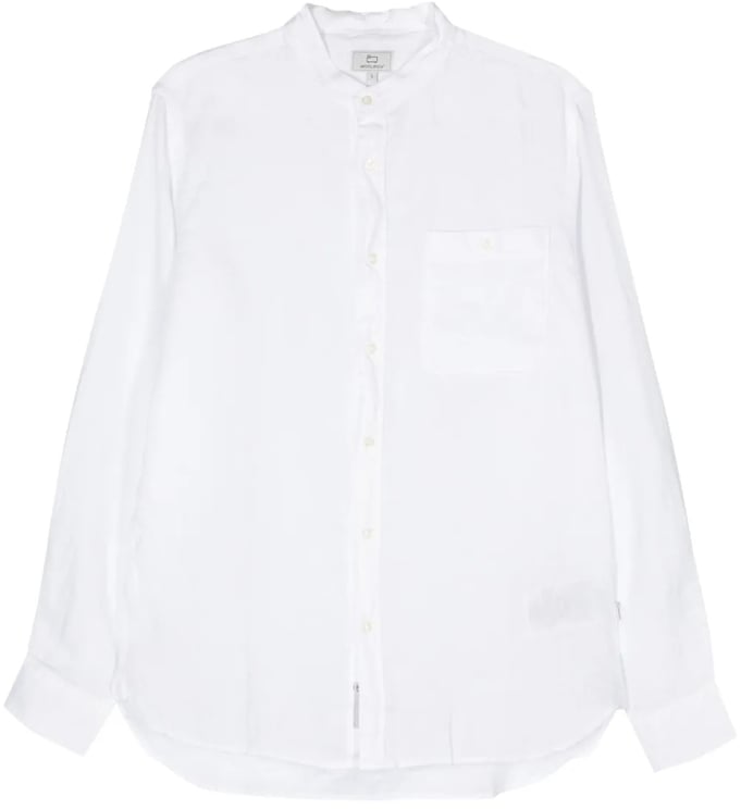Woolrich band collar linen shirt divers