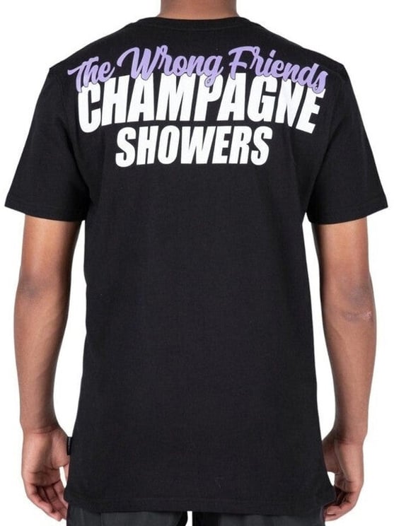 Wrong Friends CHAMPAGNE SHOWERS T-SHIRT - BLACK
