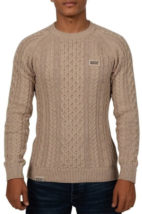 Wrong Friends CORBY CABLE KNIT SWEATER - BEIGE