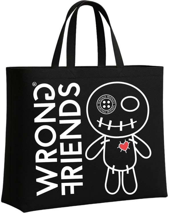 Wrong Friends SHOPPING BAG - BLACK