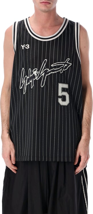 Y-3 Edwards Vertical Pinstripes Mesh Tank Top