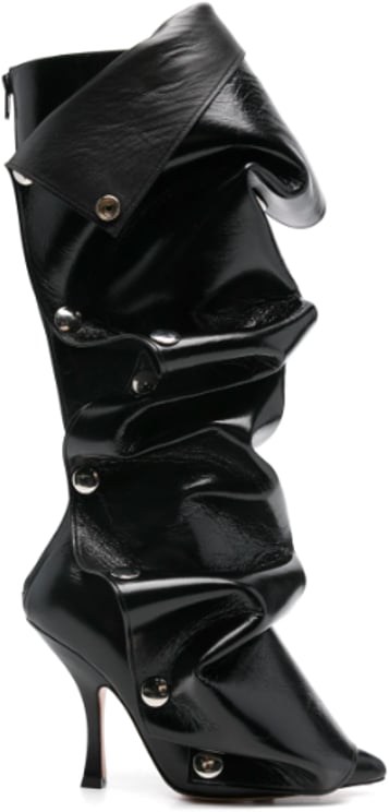 Y-project Snap Boots Crackeled Black