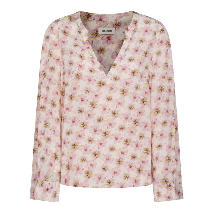 Zadig&Voltaire Floral-Patterned Long-Sleeved Viscose Top