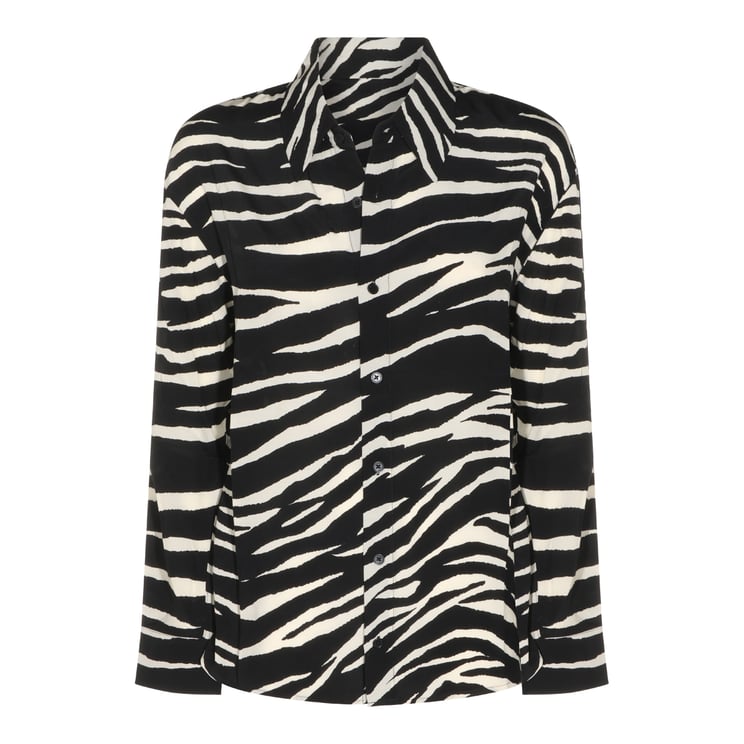 Zadig&Voltaire Animal Print Viscose Shirt with Button-Down Front