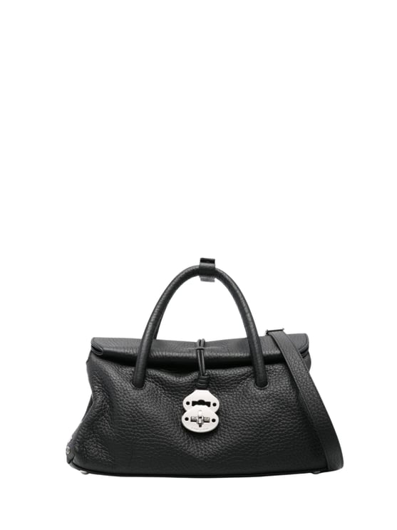 Zanellato Black Pebbled Texture Leather Shoulder Bag
