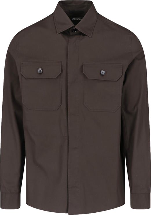 Zegna Brown Structured Tailored Silhouette Shirt
