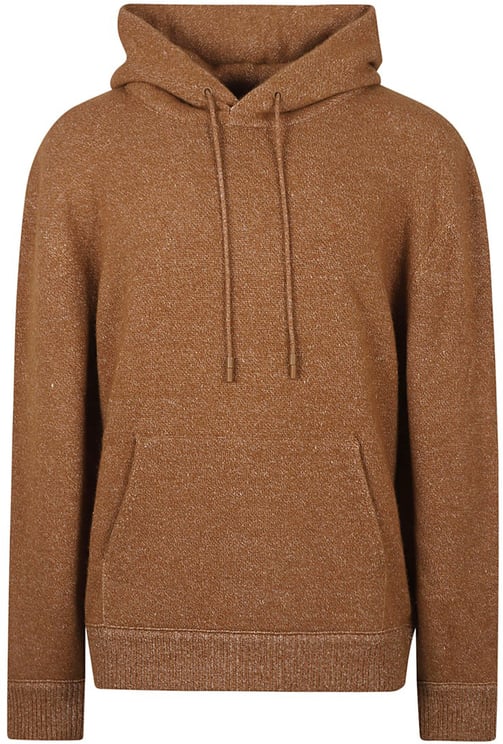 Zegna Relaxed Fit Brown Cashmere Blend Sweater