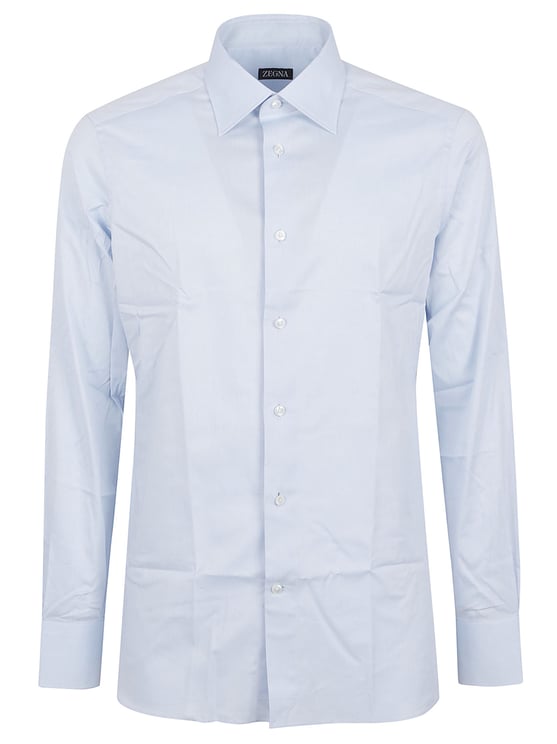 Zegna Pointed Collar Formal Shirt with Button-Down Front
