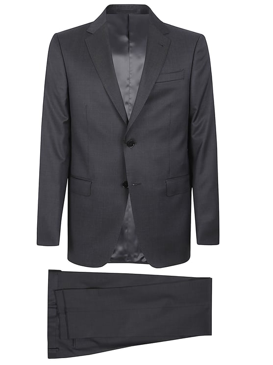 Zegna Tailored Black Two-Piece Suit with Notched Lapel