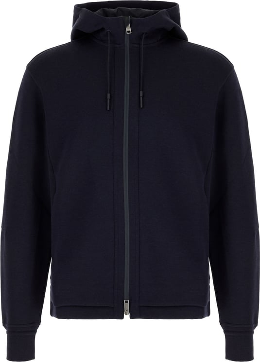 Zegna Zegna Midnight blue wool blend sweatshirt