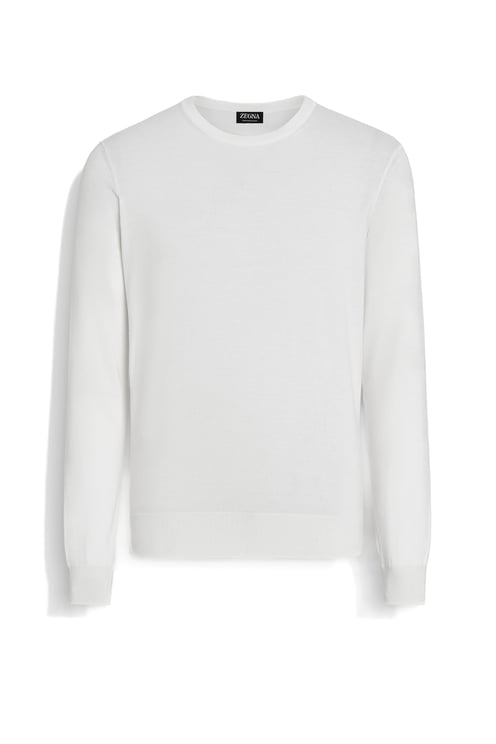 Zegna Cashseta Light Cashmere-Silk Crewneck Sweater