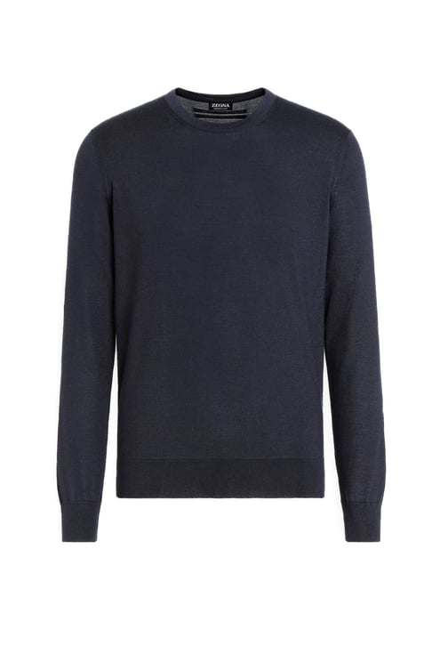 Zegna Cashseta Light Cashmere-Silk Crewneck Sweater