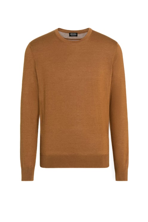 Zegna Cashseta Light Cashmere-Silk Crewneck Sweater