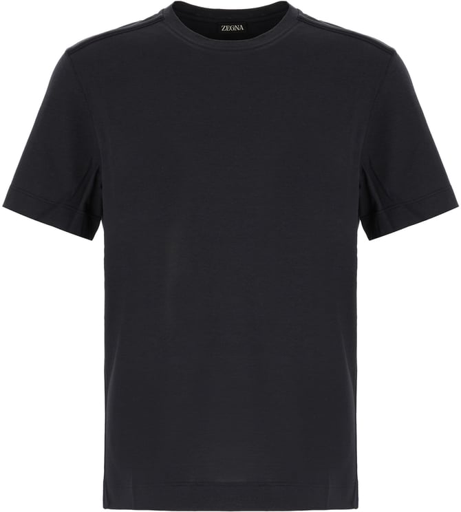 Zegna Zegna Charcoal silk blend t-shirt