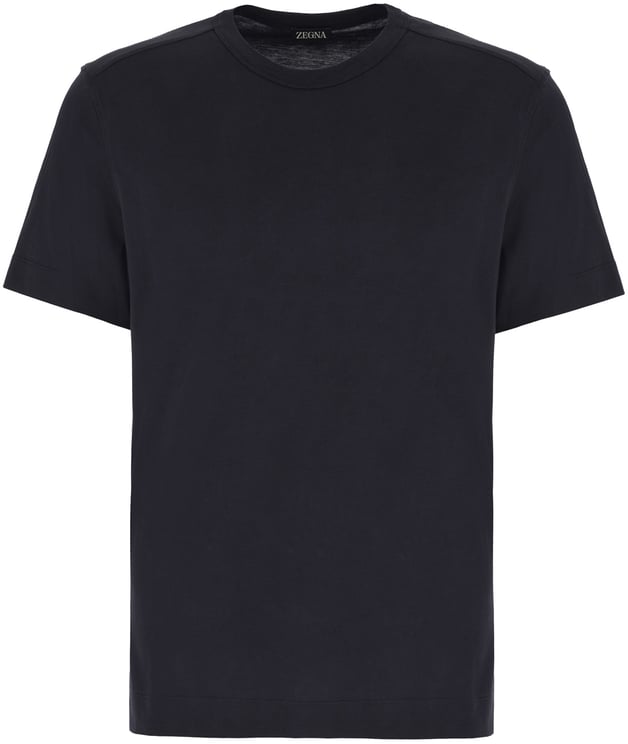 Zegna Zegna Midnight blue cotton t-shirt