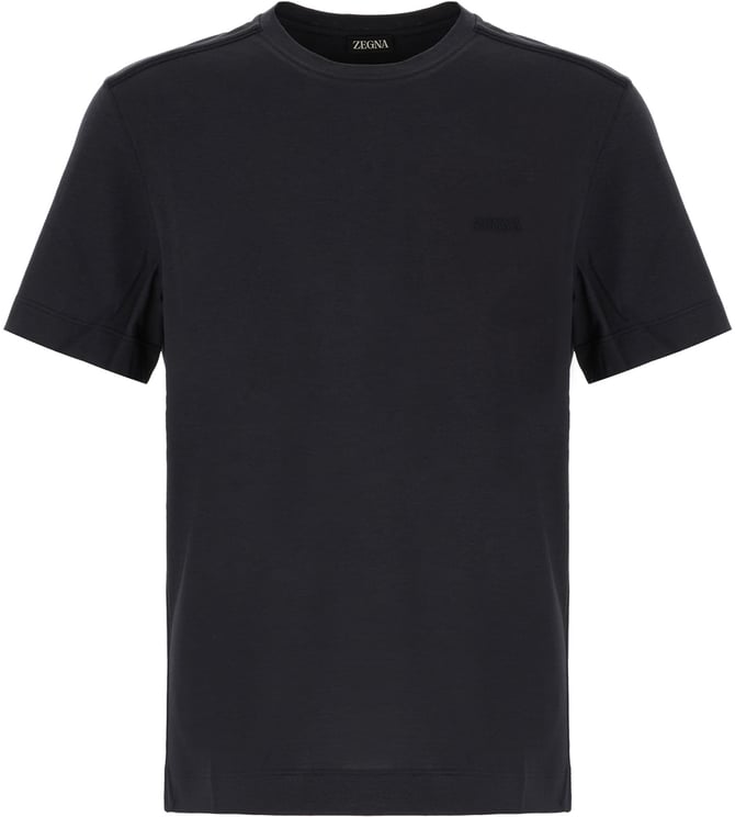 Zegna Zegna Midnight blue cotton t-shirt