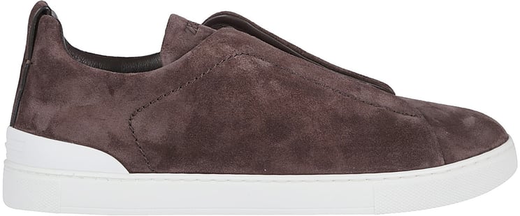 Zegna Triple Stitch Low Top Sneakers Brown