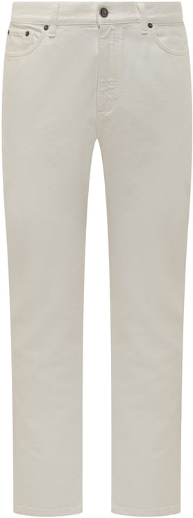 Zegna Zegna Pantaloni Cinque Tasche in Cotone Avorio