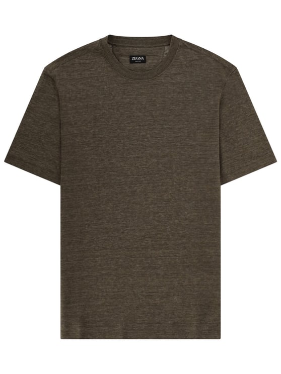 Zegna Oasi Linen Textured Crewneck T-Shirt
