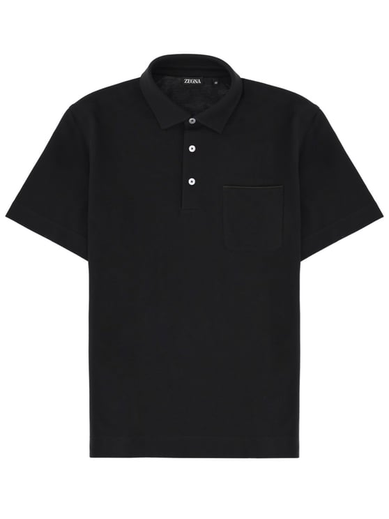 Zegna Regular Fit Cotton Subtle Pocket Polo Shirt