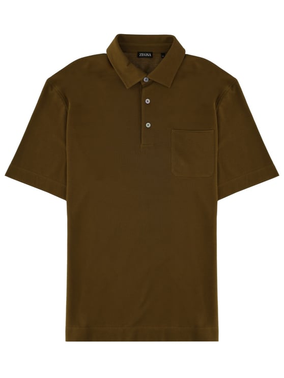 Zegna Cotton Three Button Polo Shirt