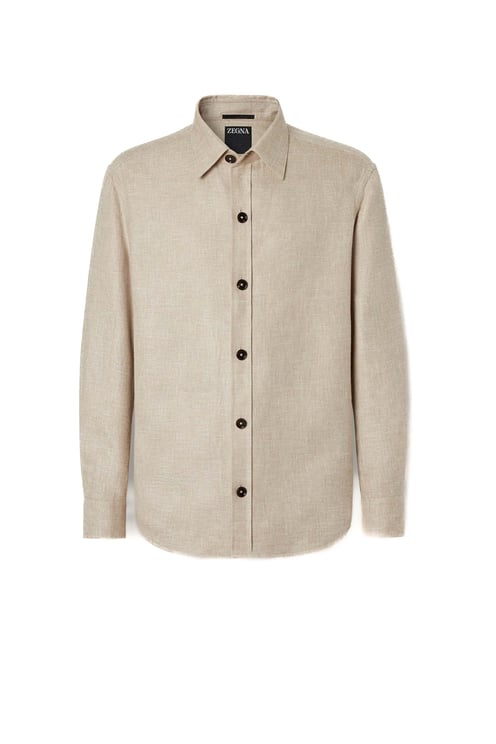 Zegna Cashmere-Linen-Silk Lightweight Layering Overshirt