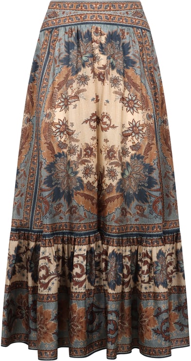 Zimmermann Ascension printed silk skirt